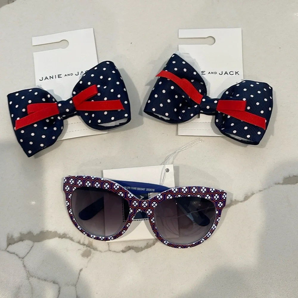 Janie and jack glasses 0-24m and hair clip